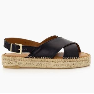 Madewell ALOHAS Leather Crossed Platform Espadrille Sandals size 8